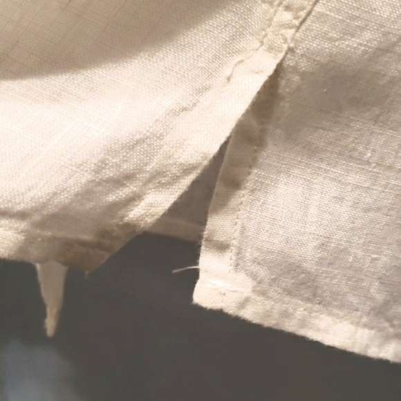 DNM WHITE 100% LINEN SHIRT SHORT SLEEVE SZ 1/42/M - Picture 4 of 7
